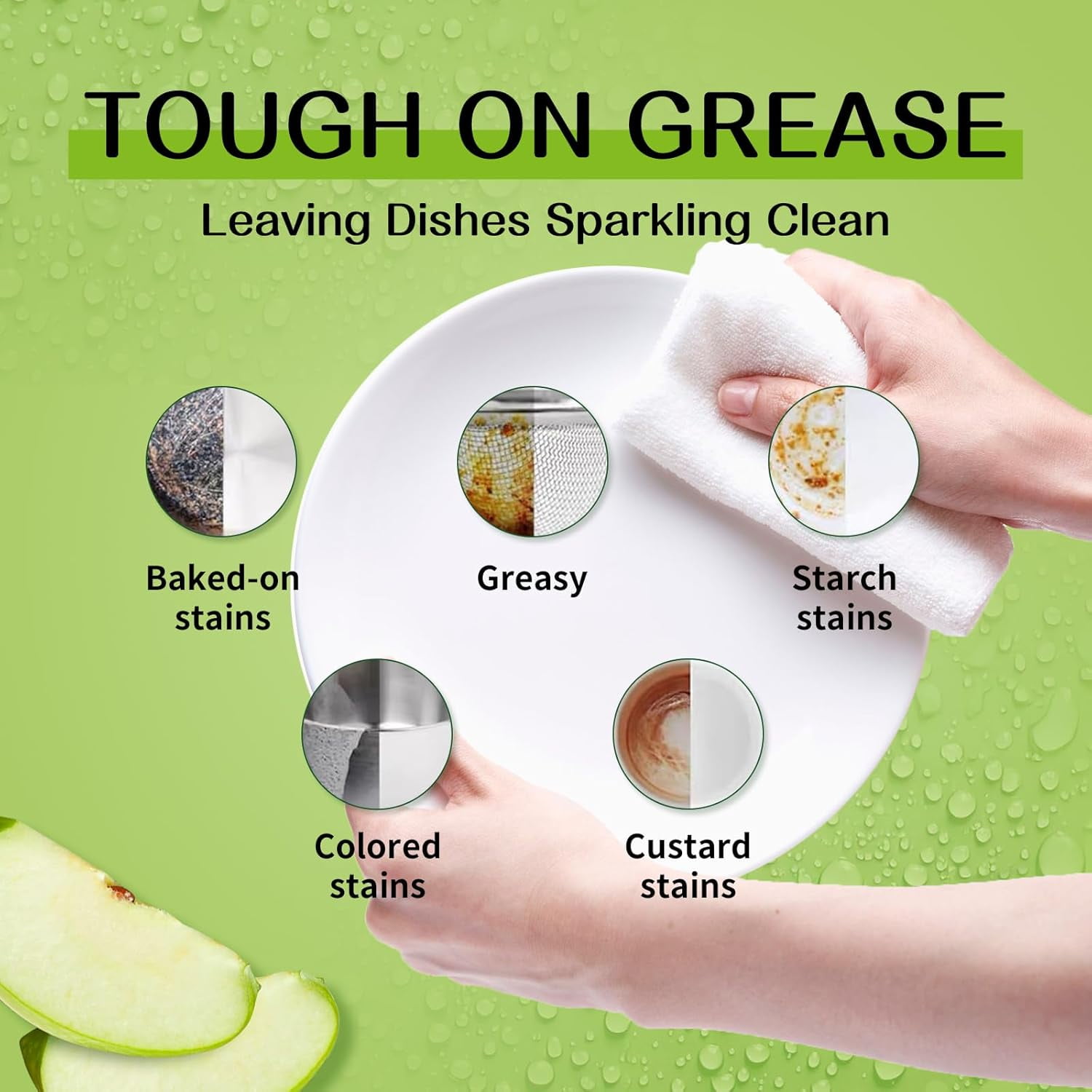 Dishwasher Detergent Sheets 100 Loads, Liquid-Free Dish Soap Cleaner Strips Eco-Friendly No Plastic Dishwasher Pods Detergent, Use in Dishwasher or Sink, Leaving Dishes Sparkling Clean (Apple)