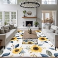 thumbnail image 4 of Sunflower Area Rug 6x9 FT, Non Slip Living Room Throw Carpet, Spring Floral Vintage Summer Botanical Washable Soft Large Floor Carpet Non-Shedding Rug for Bedroom Dining Room Play Room, 4 of 9