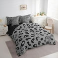 thumbnail image 3 of Homewish Wild Leopard Print 7-Piece Twin Bedding Sets,Chic Butterfly Bedding Comforter Set,Gray Black Sheet Sets For Girls Kids,Breathable Home Decor Reversible, 3 of 8