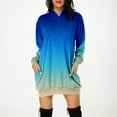 thumbnail image 2 of Femmes Automne et Hiver Mode Décontractée Ample à Capuche Longue Poche Sweat Imprimé Robe Chandail en Molleton Vestes Grande Taille Femmes Zippées Chandails à Capuchon pour Tricoté Chandail à Capuchon Couleur Chandail à Capuchon Bleu TTG, 2 of 6