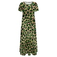 thumbnail image 4 of Robe Léopard Verte et Dorée Imprimé Fourrure Animale Style de Rue Boho Plage Longues Robes Femmes Robe Maxi Vintage Grande Taille, 4 of 5