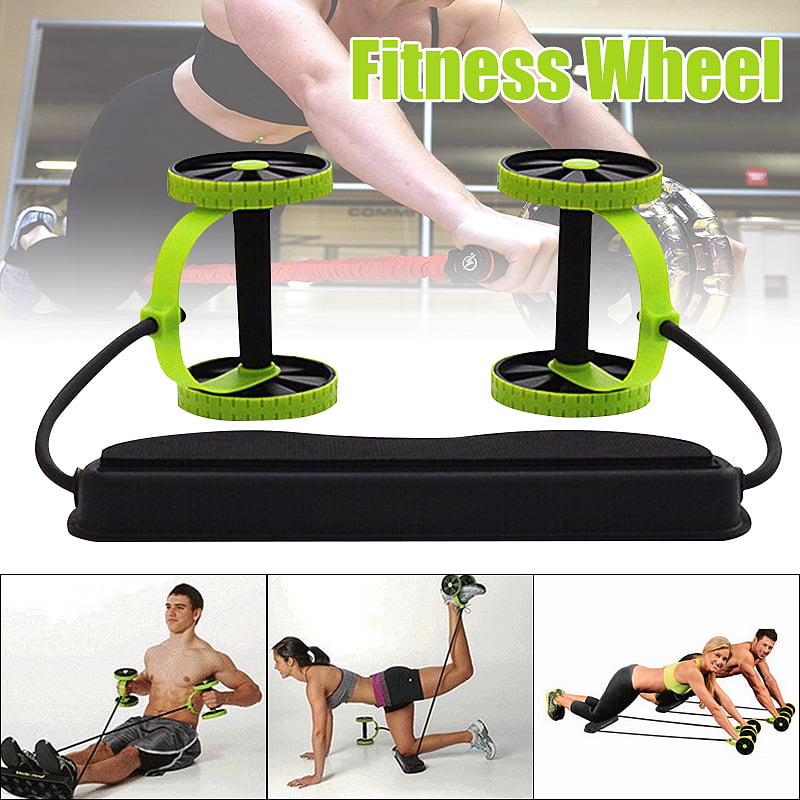 Ab Roller Exercise Dual Wheel Home Gym Workout Equipment Abdominal Core Fitness 