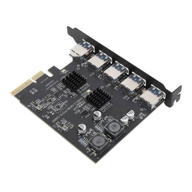 Type A PCIe 4X Adapter Card, Stable USB 3.2 Gen 2 PCIe Card 5 Ports for