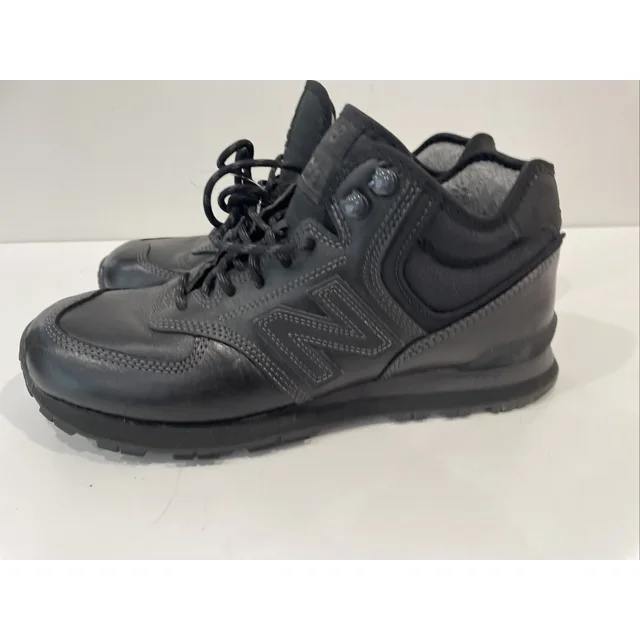 New Balance Mens 574 Triple Black MH547OAC Size 11 D Leather Sneakerboot
