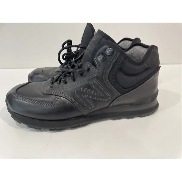 New Balance Mens 574 Triple Black MH547OAC Size 11 D Leather Sneakerboot