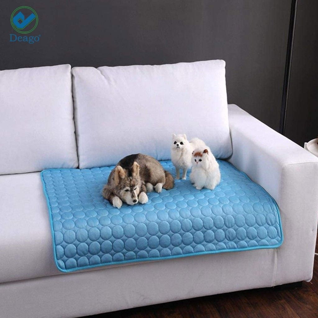 Deago 2Pack Pet Dog Cooling Mat for Kennels Crates Beds Soft Breathable Non Toxic Dog Mattress Pad for Small Medium Large Dogs