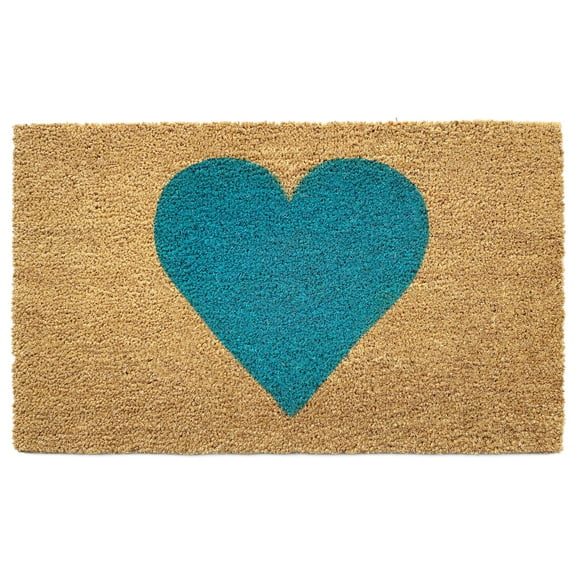 Calloway Mills Turquoise Heart Doormat, 30" x 48"