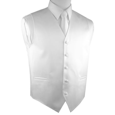 Brand Q - Italian Design, Men's Tuxedo Vest, Tie & Hankie Set - White ...