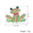 thumbnail image 3 of Green Enamel Crystal Cute Frog Charm Animal Brooch Pin Gift, 3 of 5