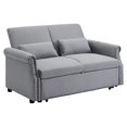 thumbnail image 5 of 55" Convertible Sofa Bed, Adjustable Sleeper Sofa with Pull Out Bed,Adjustable Backrest Loveseat Sofa with 2 Pillows and Rivets Armrest,Lounge Sofa for Living Room Bedroom Office, 5 of 7