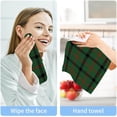 thumbnail image 7 of SKYSONIC 4 PCS Green Plaid Washcloths, 12"x 12" Cotton Wash Cloths, Highly Absorbent and Soft Face Towels for Bathroom,Gym,Hotel and Spa, 7 of 7