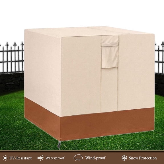 ASTRAEA Air Conditioner Cover for Outside, Heavy Duty Outdoor Central AC Covers, Waterproof AC Units Protector up to 34x34x30 Inches, Beige