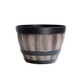 thumbnail image 1 of Flowerpot with Built-In Drainage System Rustic Barrel Style Decorative Garden Planter Flowers Herbs Vegetables Small Shrubs Entryway Flowerpot, 1 of 8
