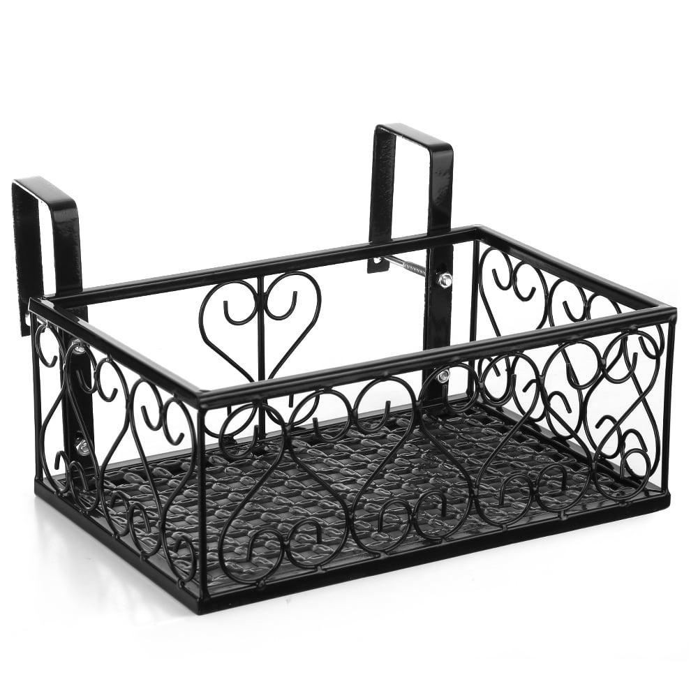 Flower Pot Stand Rack Deck Rail Flowerpot Railing Shelf Balcony Rail