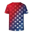 thumbnail image 5 of Qetyuw Women's Independence Day Shirts Casual Patriotic Red White and Blue Print Tshirts Cute Short Sleeve Tees Beach V Neck Blouses Tops Summer Tops for Women 2024, 5 of 5