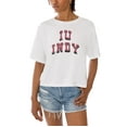 thumbnail image 2 of Women's Gameday Couture White IU Indianapolis Claim To Fame Boxy Cropped T-Shirt, 2 of 5