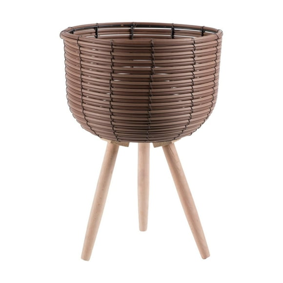 Cesta para plantas con soporte, maceta decorativa, moderna cesta de ratán, maceta para flores Estilo B