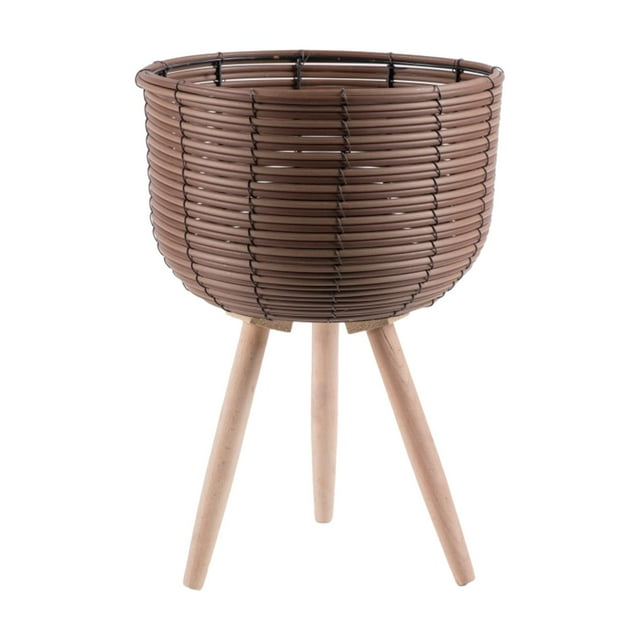 Plant Basket with Stand Decorative Flowerpot Modern Rattan Basket Flower Pot for M