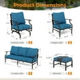 thumbnail image 7 of Sophia&William 9 Seat Patio Furniture Set Outdoor Metal Conversation Set with Ottomans & 2 Rocking Chairs & 2 Fixed Chair & 5.75" Thickened Cushions, Pacific Blue, 7 of 7
