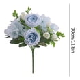 thumbnail image 7 of Green Peony Artificial Flowers for Decoration Faux Rose Fake Bouquet Silk Arrangements Table Centerpiece for Vase Cake Topper Bridal Baby Shower, 7 of 7