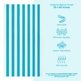 thumbnail image 6 of American Soft Linen, Beach Towels, Cabana Striped 30x60 inches, 100% Cotton, Soft and Absorbent, Perfect for Beach, Pool Towel, Turquoise Blue, 6 of 7