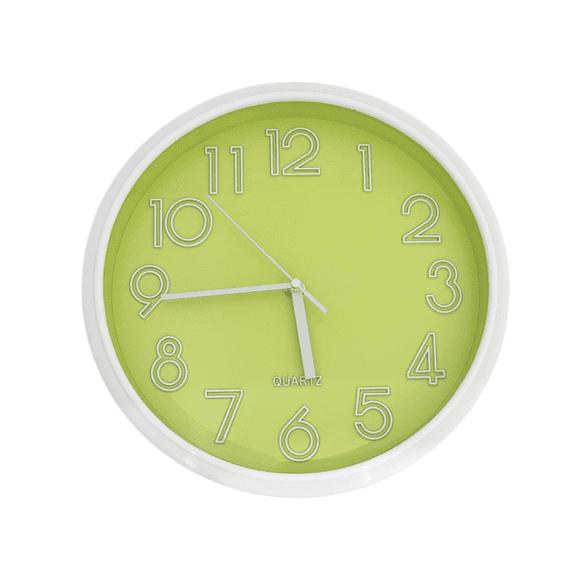 Reloj Análogo De Pared Diseño Innovador Función de Cuarzo verde Mediano