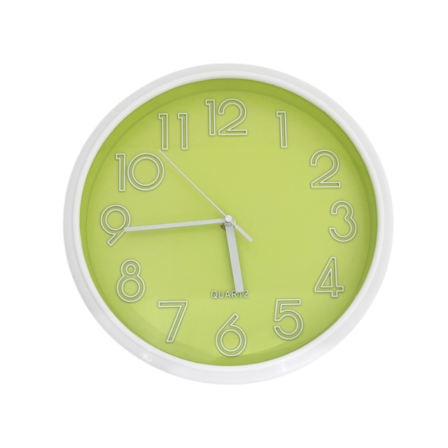 Reloj Análogo De Pared Diseño Innovador Función de Cuarzo verde Mediano