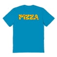 thumbnail image 1 of Pizza Humor Graphic Tropical Blue Men's Cotton T-Shirt, 1 of 1