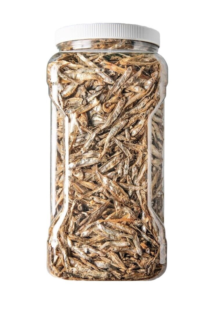 1"- 3" Fresh Water Freeze Dried Fish for Piranha, Large Fish, Turtles, Cats, Sugar Glider, Marmosets, Chinchillas, Squirrels, Hamsters…1-lb & 4oz Lg Jar