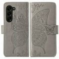 thumbnail image 2 of for Galaxy Z Fold 6 Case Wallet, Women Butterfly Embossed PU Leather Flip Folio Cover Credit Card Holder Slots Stand Case with Hand Strap for Samsung Galaxy Z Fold 6,Gray, 2 of 16