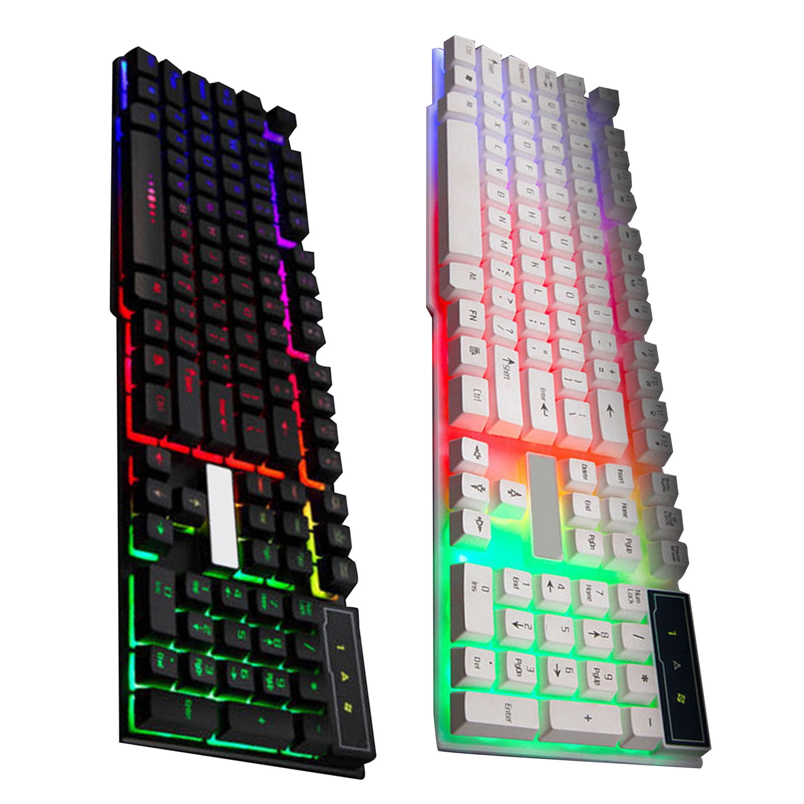 SPRING PARK Keyboard Colorful Backlight Plug and Play ABS 104 Keys Rainbow Keyboards for Computer