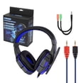 thumbnail image 1 of Tholdsy Auriculares para juegos de graves ajustables, consola de juegos de ordenador profesional, sonido envolvente estéreo, auriculares para juegos con Cables de audio/vídeo azul negro Sin luz, 1 of 6