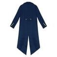 thumbnail image 4 of YEAHDOR Boys Renaissance Steampunk Long Sleeved Tailcoat Medieval Victorian Gothic Notch Lapel Jacket Navy Blue-B 16, 4 of 4