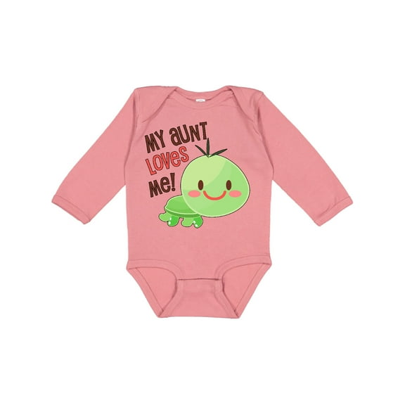Inktastic My Aunt Loves Me Cute Turtle Boys or Girls Long Sleeve Baby Bodysuit