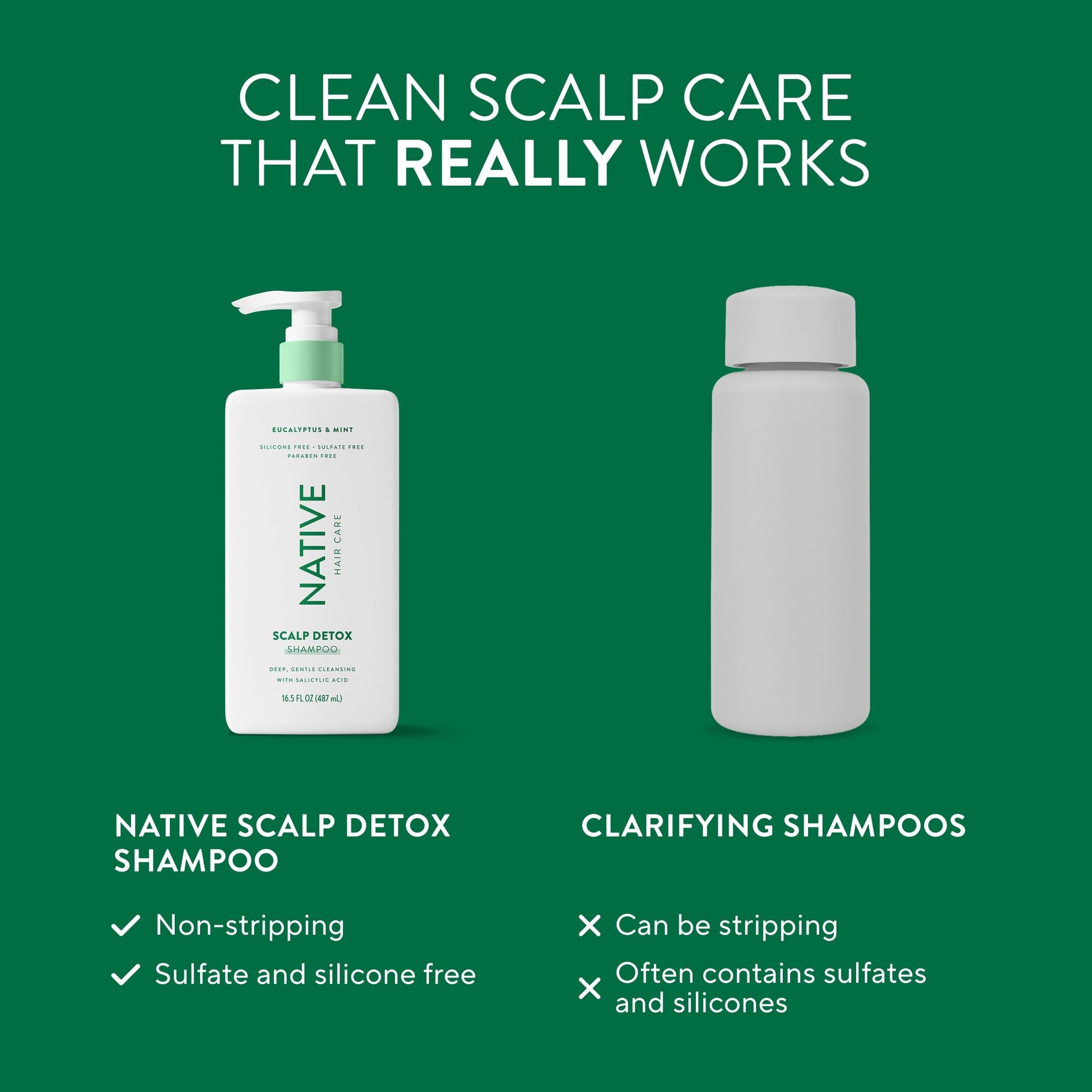 Native Scalp Detox Shampoo Eucalyptus & Mint with Salicylic Acid, Sulfate Free 16.5 fl oz