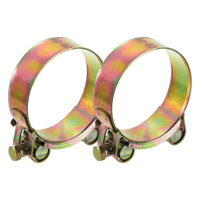 Unique Bargains 2Pack T-Bolt Hose Clamps, 64-67mm/2.52'-2.64' ID Range, Iron Radiator Hose Clamp Intake Clamp