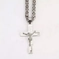 thumbnail image 4 of JESUS Cross Stainless Steel Christ Cross Necklace Mens Crucifix Metal Pendant, 4 of 4