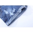 thumbnail image 3 of KIDSCOOL SPACE Baby Little Girl Jean Overalls,Big Ripped Denim Shortall, 3 of 6