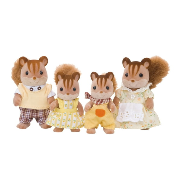 Calico Critters Squirrel Family, Set of 4 Collectible Doll Figures