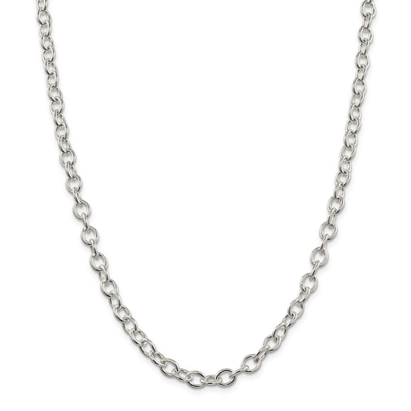 Sterling Silver Chain Necklace - 36.5 Grams - 24 Inch - 6.8mm - Lobster Claw