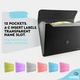 thumbnail image 5 of Enday Accordian File Organizer 13 Pocket Expanding Document Storage Folder A4, 5 of 6