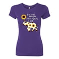 thumbnail image 2 of In A World Where You Can Be Anything Be Kind Inspirational/Christian Womens Slim Fit Junior Tee, Purple Rush, 2XL, 2 of 3