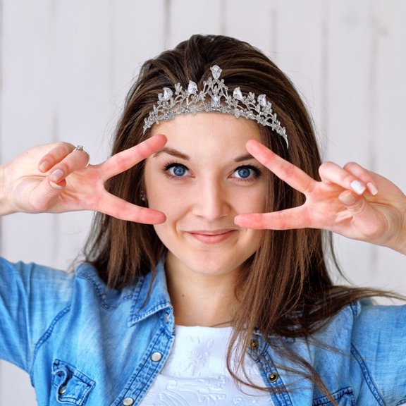 ELAYARD Women Wedding Headpieces Bridal Tiara White K 1Pcs for Banquet