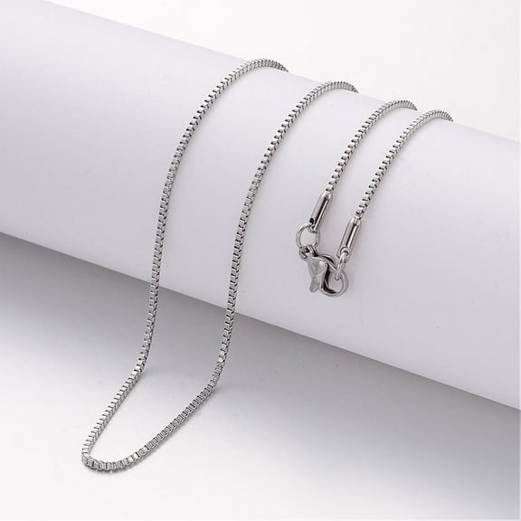 20 pc Non-Tarnish 304 Stainless Steel Necklace box Chains with Lobster Clasps Stainless Steel color 17.72 inch(450mm) 1.2mm
