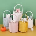 thumbnail image 3 of Easter Basket White and Blue Bunny Cotton Basket Rabbit Buckets Easter Rope Eggs Storage Basket With Handles Easter Tote Bags Children Gift Handbag, 3 of 3