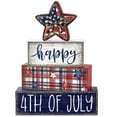 thumbnail image 2 of Memorial Day Table Decorations Patriotic Wood Flags Individual Tiered Tray Decorations Red And Blue Centerpiece Flags For Holiday Tabletop Home Party Decor 1×摆件Happy 4Th Of, 2 of 7