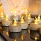 thumbnail image 1 of Velas votivas plateadas sin llama, juego de 12 velas LED parpadeantes que funcionan con pilas para centros de mesa de bodas, arreglos de mesa, cumpleaños, uso al aire libre y decoraciones navideñas., 1 of 5