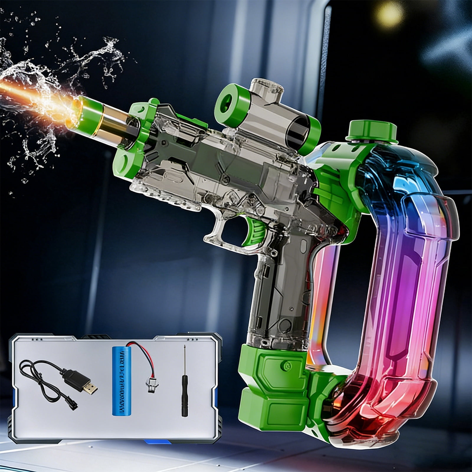 Ohmyroo Automatic Water Blaster Multicolor Plastic Continuous Shooting Pool Beach Toy