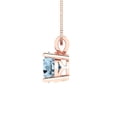 thumbnail image 3 of Clara Pucci 14K Rose Solid Hypoallergenic Gold 1Ct Blue Zircon Round Brilliant Cut Solitaire Designer Necklace Pendant For April, 3 of 7