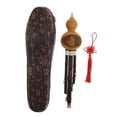 thumbnail image 1 of TISHITA Chinese Handmade Hulusi Black Bamboo Gourd Cucurbit Flute Ethnic Instrument Key, 1 of 8